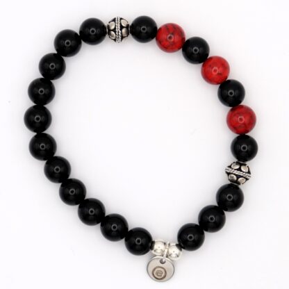 Unisex-Armband mit Onyx, Calcit & Runenperlen 925 Silber – Stil trifft Bedeutung