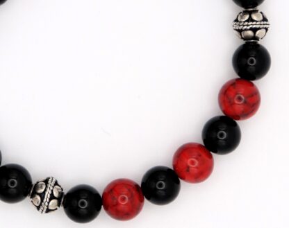 Unisex-Armband mit Onyx, Calcit & Runenperlen 925 Silber – Stil trifft Bedeutung – Bild 2