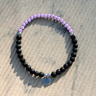 Lava & Miracle Beads Armband - flieder