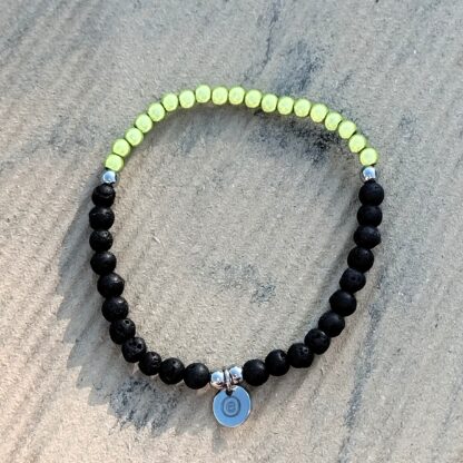 Lava & Miracle Beads Armband - hellgrün