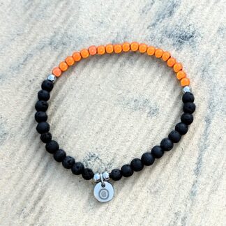 Lava & Miracle Beads Armband - orange