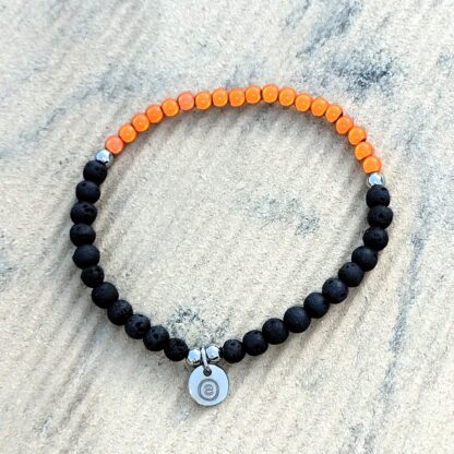 Lava & Miracle Beads Armband - orange