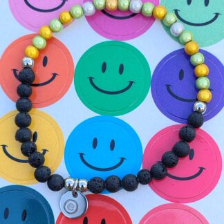 💛 Lava & Farbenfreude – Kinderarmband Gelb-Hellgrün-Weiß