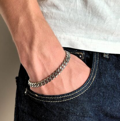 Edelstahl-Armband Flachpanzer – Bild 2