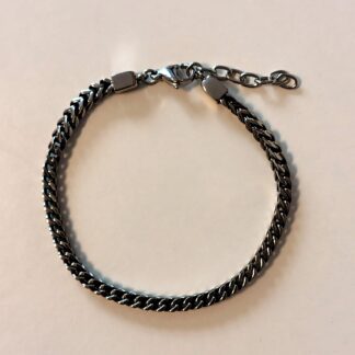 Edelstahl-Armband Vierkant – dunkel veredelt