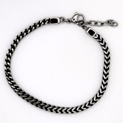Edelstahl-Armband Vierkant – dunkel veredelt