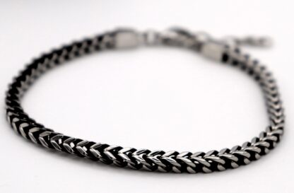 Edelstahl-Armband Vierkant – dunkel veredelt – Bild 2