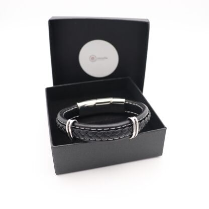 Edelstahl-Leder-Armband – Bild 4