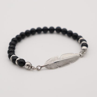 Edelstahl-Armband mit Federsymbol – Bild 2