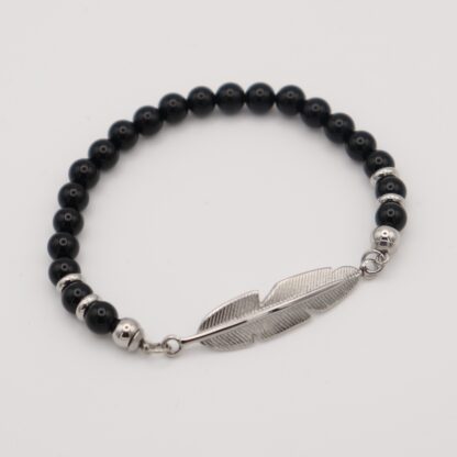 Edelstahl-Armband mit Federsymbol